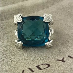David Yurman Hampton Blue Cushion on Point Ring